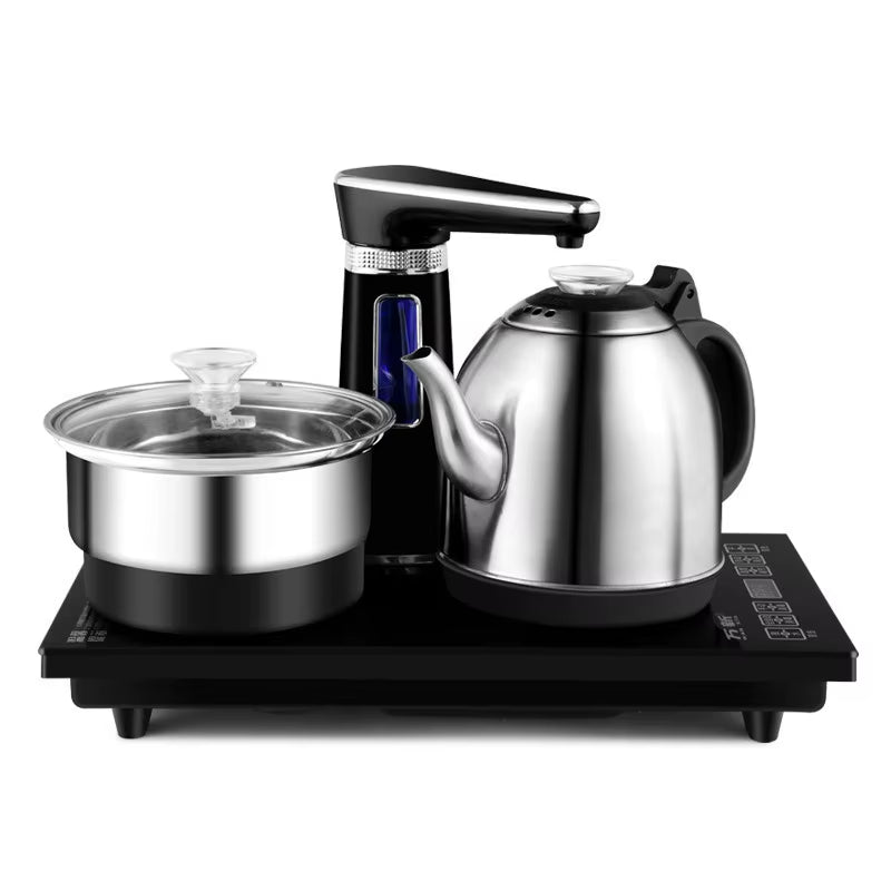 110V 220V Electric Kettle Household Tea Pot Set Automatic Pump Water 1L Capacity Stainless Steel Kettle Safety Auto-Off Function