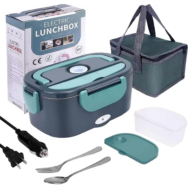 1.5 L 60W Electric Lunch Box Food Warmer Portable Food Heater for Car or Home - Leak Proof, Lunch Heating Microwave for Truckers