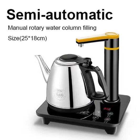 110V 220V Electric Kettle Household Tea Pot Set Automatic Pump Water 1L Capacity Stainless Steel Kettle Safety Auto-Off Function