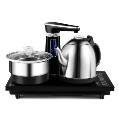 110V 220V Electric Kettle Household Tea Pot Set Automatic Pump Water 1L Capacity Stainless Steel Kettle Safety Auto-Off Function