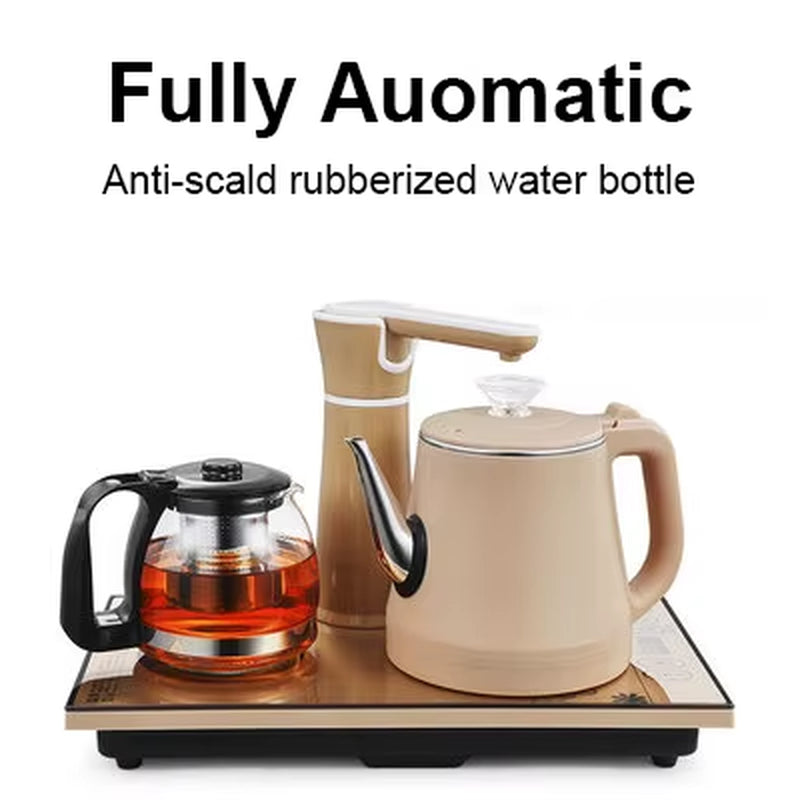 110V 220V Electric Kettle Household Tea Pot Set Automatic Pump Water 1L Capacity Stainless Steel Kettle Safety Auto-Off Function