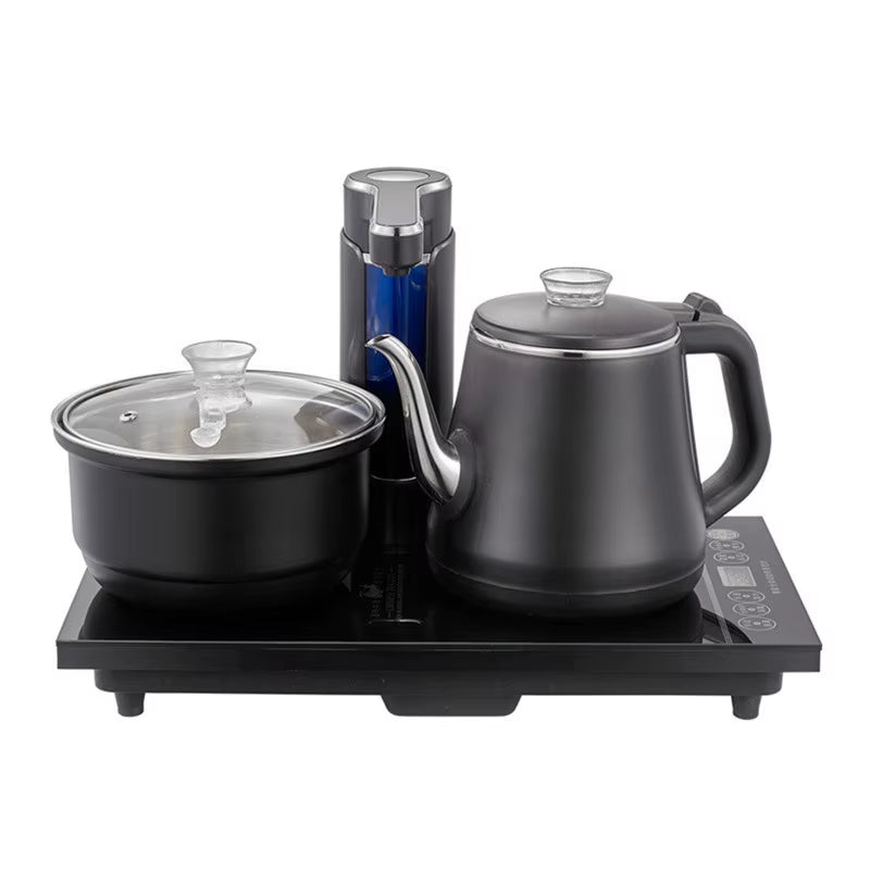 110V 220V Electric Kettle Household Tea Pot Set Automatic Pump Water 1L Capacity Stainless Steel Kettle Safety Auto-Off Function