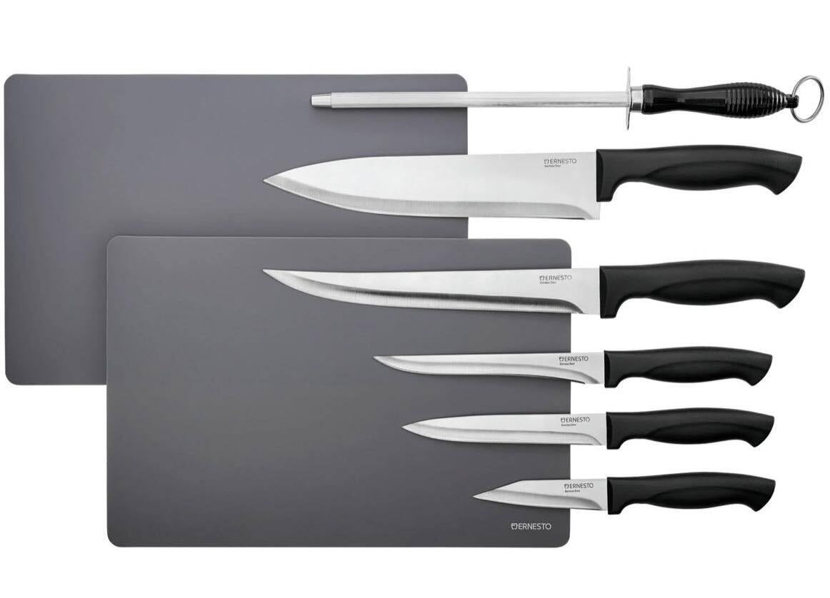 Messerset Küchenmesser Messer Edelstahl 8-Teilig Set Schere Wetzstab Wahlbar