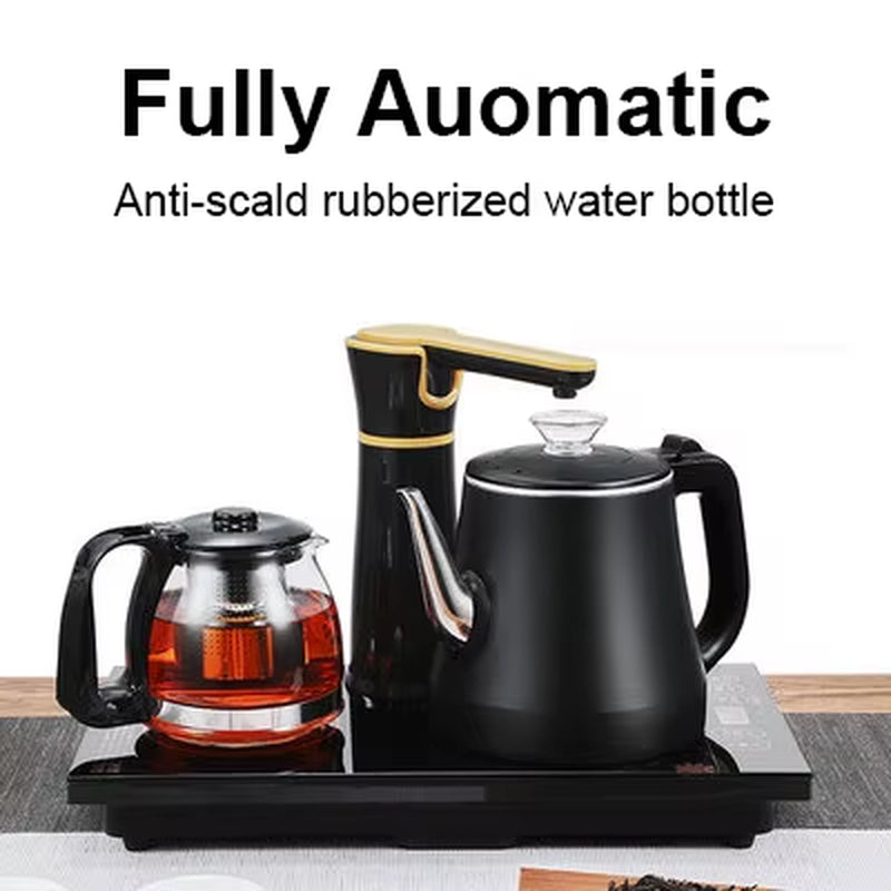 110V 220V Electric Kettle Household Tea Pot Set Automatic Pump Water 1L Capacity Stainless Steel Kettle Safety Auto-Off Function